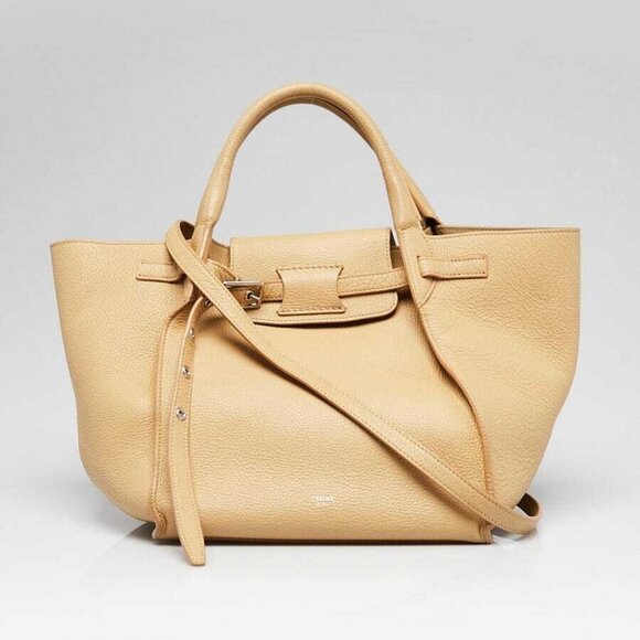 Celine Tan Pebbled Leather Long Strap Small Big Bag - Picture 1 of 11